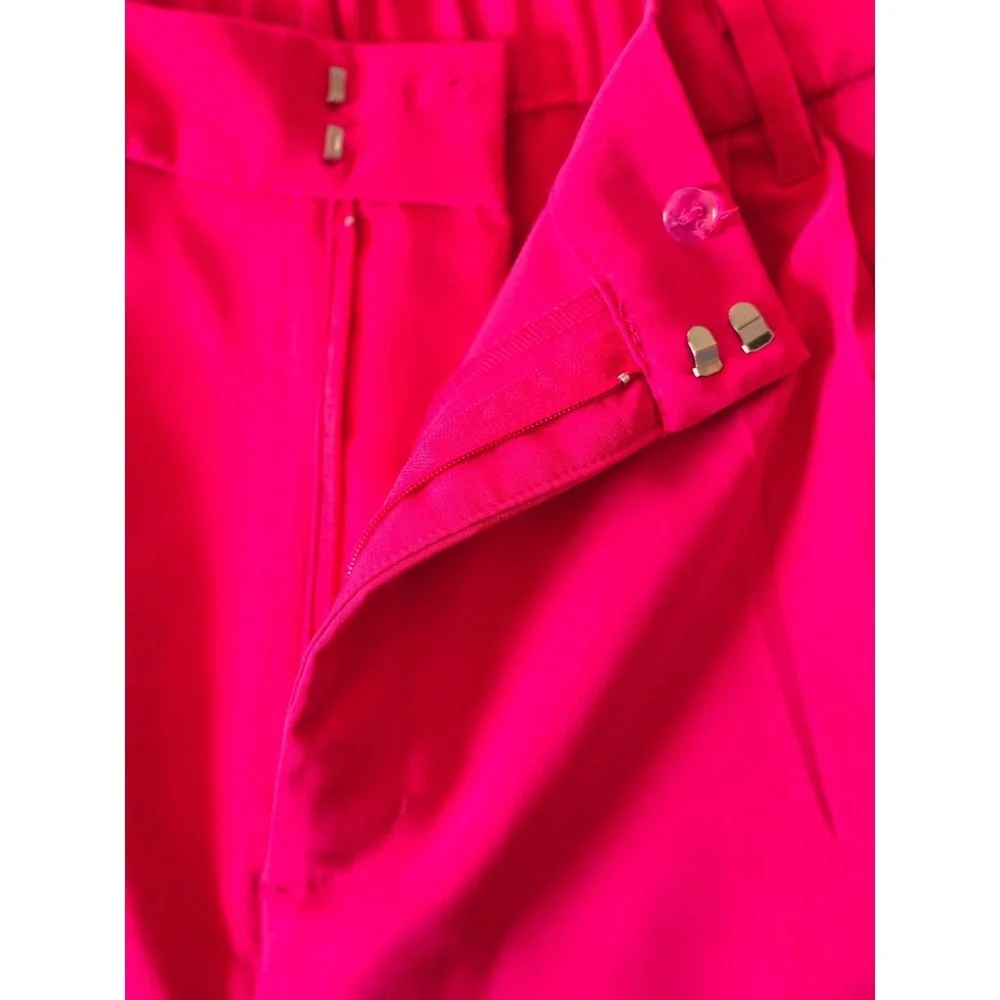 Love Tree Hot Pink Pleated High Waist Shorts Womens Large 6892PH Elastic Back